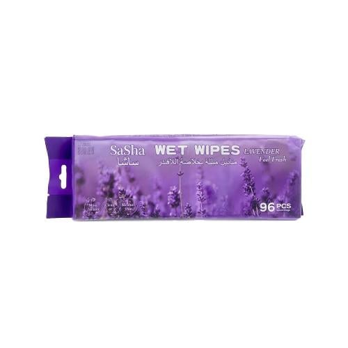 Sasha Lavender Cleansing Wet Wipes with Lavender Extract, 96 Wipes