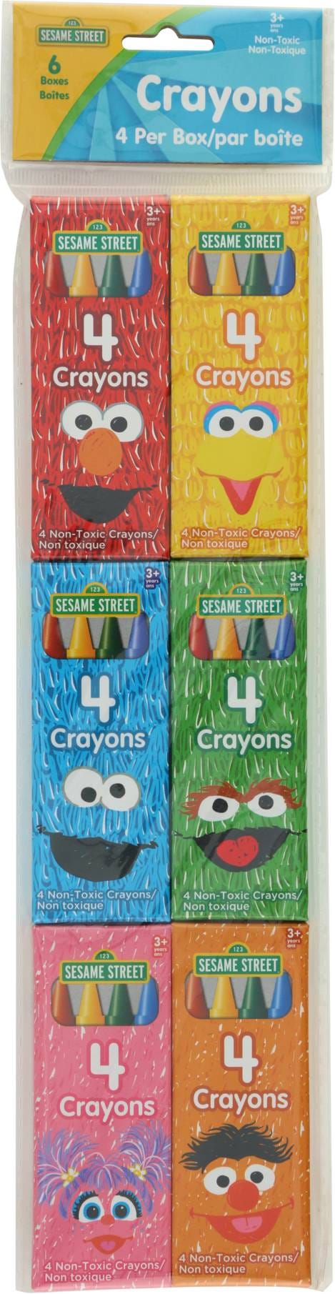 Sesame Street Crayon Sets, 6 Packs, 4 Crayons Each