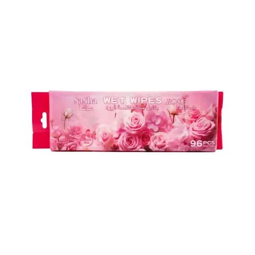 Sasha Rose Extract Cleansing Wet Wipes, Moisturizing, 96 Wipes