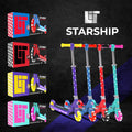 LiT Starship Candy Red LED Light-Up Kick Scooter, 2-Wheel Foldable Design, Adjustable Handlebar