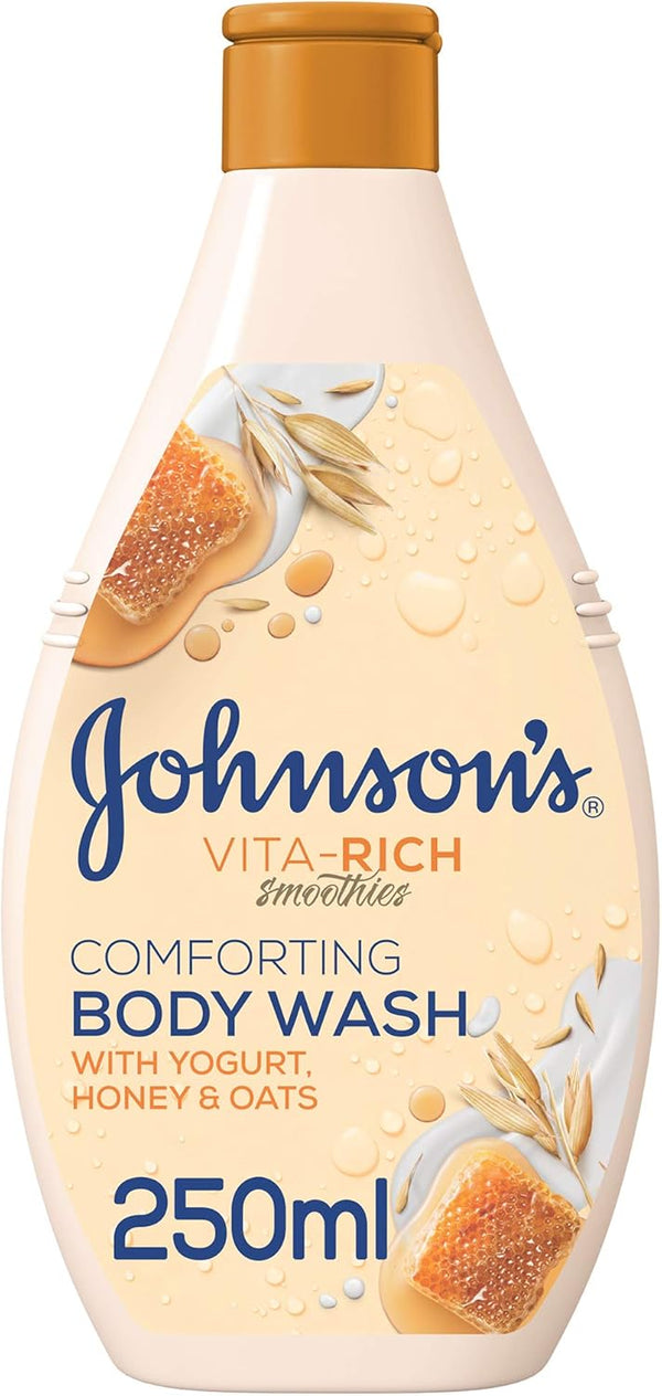 Johnson's Vita-Rich Comforting Body Wash Shower Gel Yogurt Honey Oats 250ml