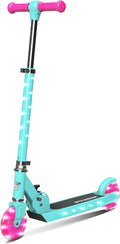Lit Starship Bright Turquoise LED Light-Up Kick Scooter, Foldable, Adjustable Handlebar, ABEC 7 Bearings, 1 Pc
