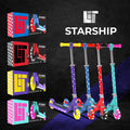 Lit Starship Bright Turquoise LED Light-Up Kick Scooter, Foldable, Adjustable Handlebar, ABEC 7 Bearings, 1 Pc