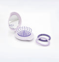Beter Folding Hair Brush With Mirror, Soft Ball-Tip Bristles & Hair Ties