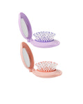Beter Folding Hair Brush With Mirror, Soft Ball-Tip Bristles & Hair Ties