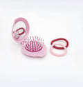 Beter Folding Hair Brush With Mirror, Soft Ball-Tip Bristles & Hair Ties