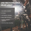 Spartan Bicycle Headlight USB Rechargeable Waterproof 10W Black