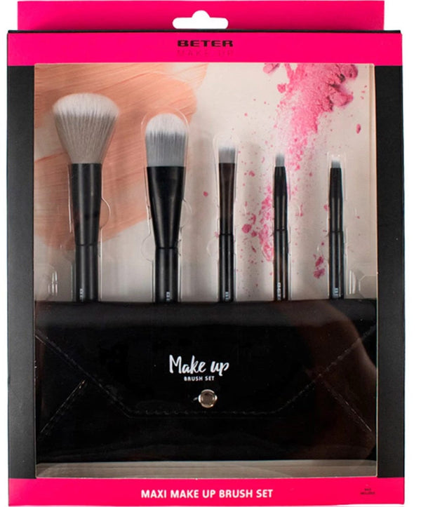 Beter Makeup Brush Kit, 5-Piece Synthetic Brush Set