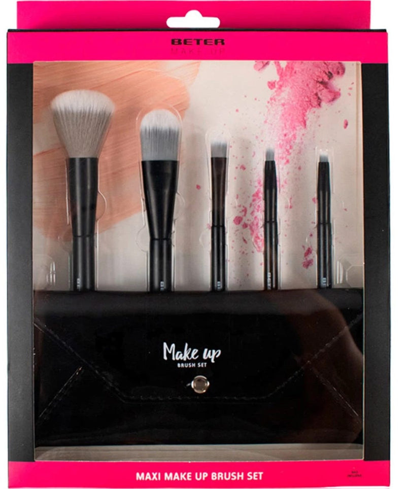 Beter Makeup Brush Kit, 5-Piece Synthetic Brush Set