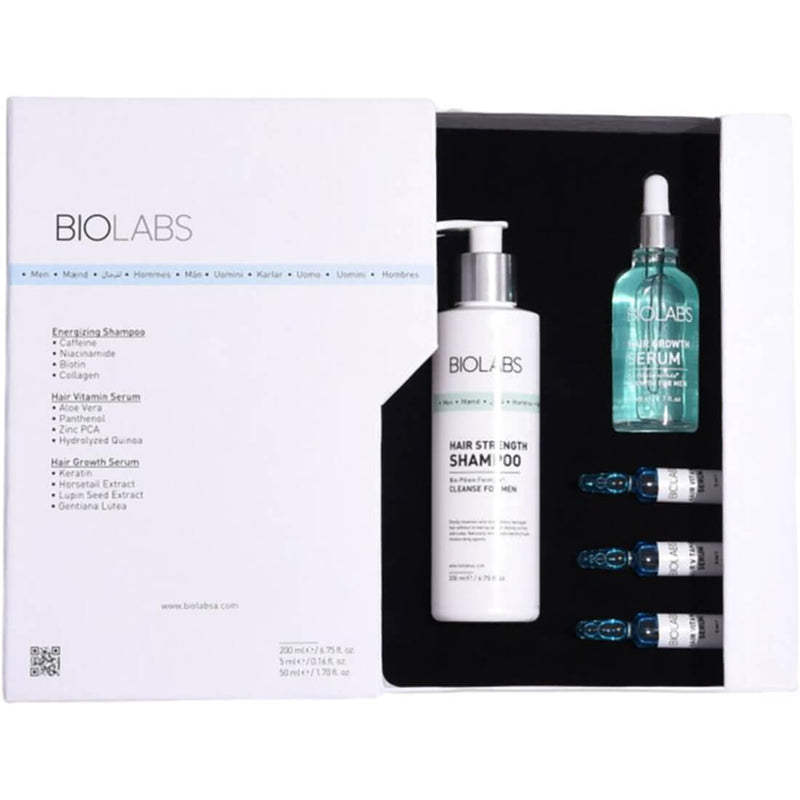 Biolabs Men's Hair Care Set with Serum, Shampoo and Hair Vitamin