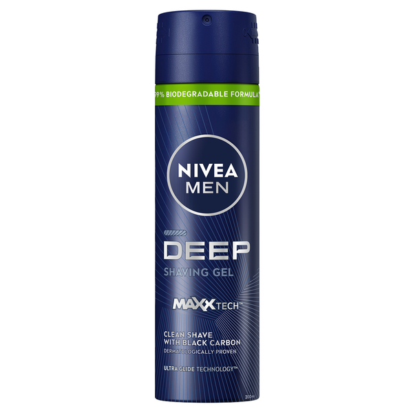 NIVEA Men Deep Shaving Gel with Black Carbon and Ultra Glide Technology