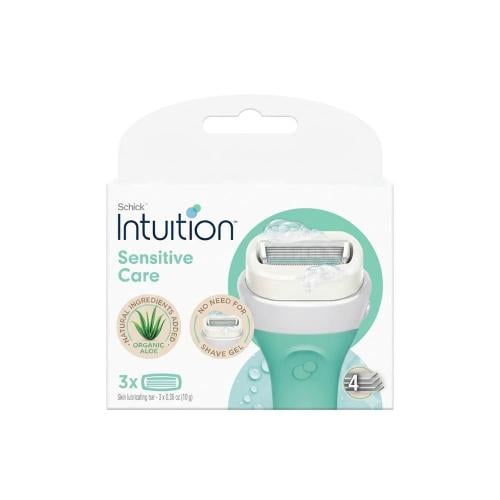 Schick Intuition Aloe Vera Replacement Razor Blades, Built-In Soap, 3 Pack