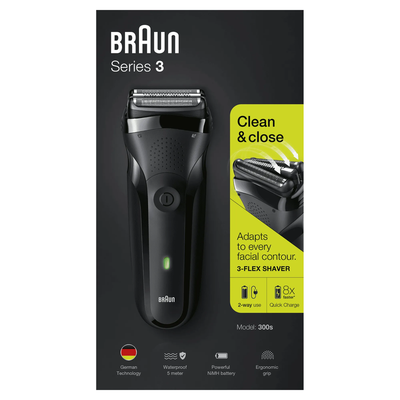 Braun Series 3 300S Rechargeable Electric Foil Shaver Triple Action Cutting System 1 Pc