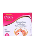 Enjoy Acetone-Free Nail Polish Remover Wipes, 10 Count