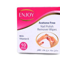 Enjoy Acetone-Free Nail Polish Remover Wipes, 10 Count