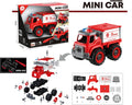 Lei Meng Toys Mini Car DIY Toy Bricks Fire Extinguisher Truck, 28 Pieces, Ages 6+