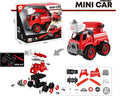 Lei Meng Toys Mini Car DIY Fire Ladder Truck Building Set, 27 Pieces