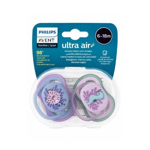 Philips Avent Baby Pacifier Orthodontic Silicone Teat 6 to 18 Months, 2-Pack