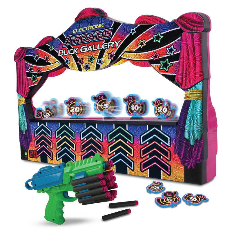 Ambassador Games Electronic Arcade Duck Gallery Shooting Game with Blaster and Darts