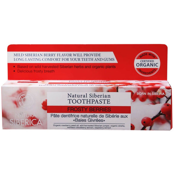 Natura Siberica Frosty Berries Toothpaste with 0% Fluorine, 100 gm