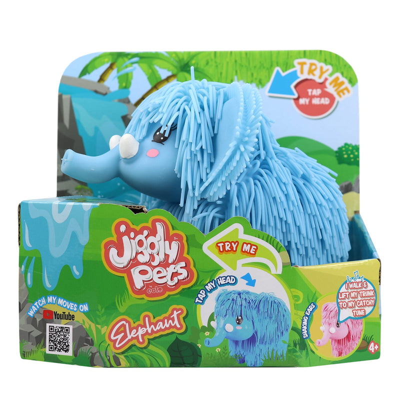 Jiggly Pets Walking Elephant Interactive Musical Toy Blue
