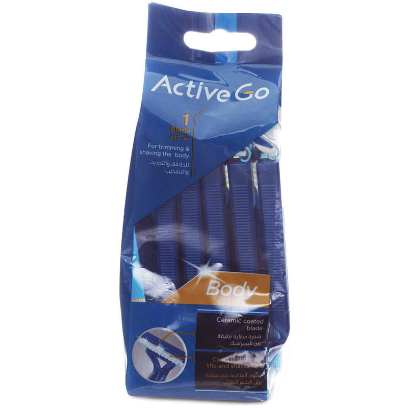 Active Go Body Razors Ceramic-Coated Blades 10 Pieces