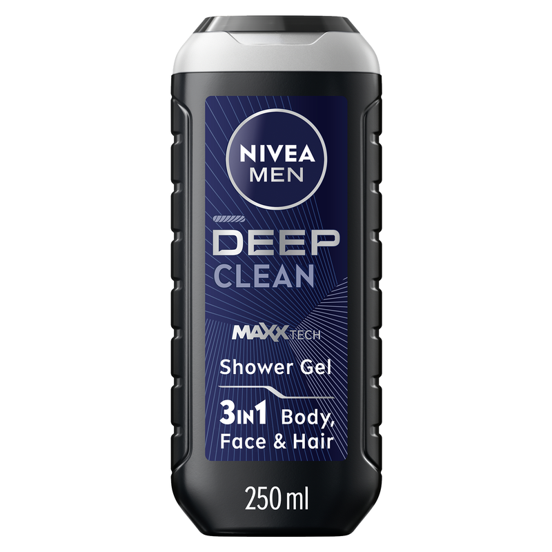 Nivea Men Deep 3-in-1 Shower Gel for Body, Face and Hair, 250ml