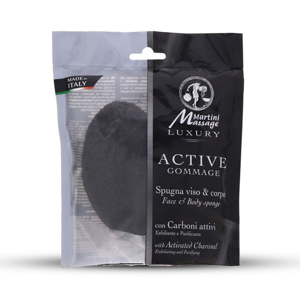 Martini Face & Body Sponge Activated Charcoal Exfoliating Cleanser 1 Piece