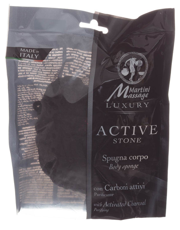 Martini Stone Shape Body Sponge with Activated Charcoal, 1 Piece