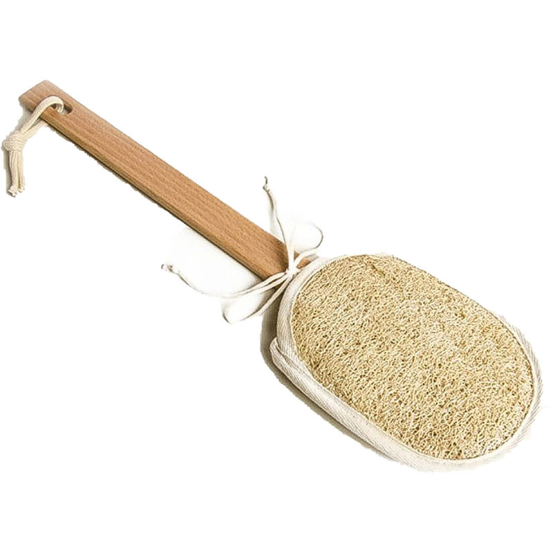 Alwadi Natural Loofah Body Scrub with Back Stick Handle, 1 Piece