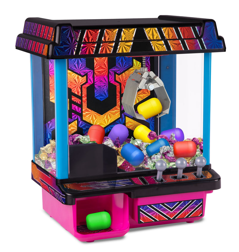 Ambassador Games Electronic Arcade Claw Crane Game Hyper Neon Black Series with 10 Capsules and 6 Tokens
