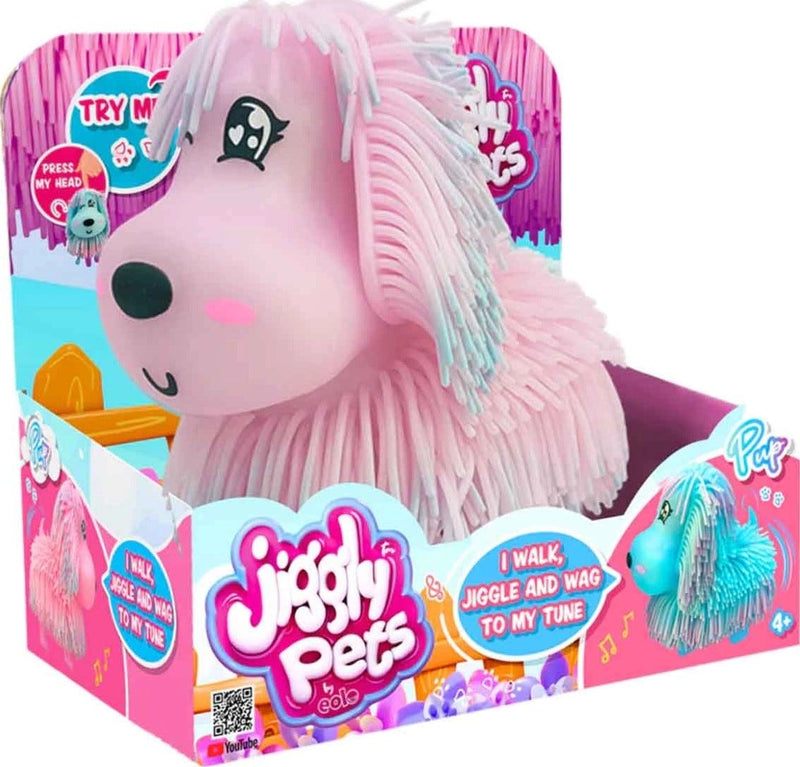 Jiggly Pets Pup Face Expressions Pink Figure Stretchy Hair Soft Texture