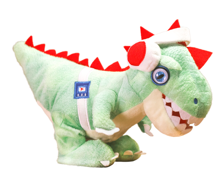 Party Pets DJ Rex Green Electronic Soft Plush Dinosaur with Music and Dancing Movements