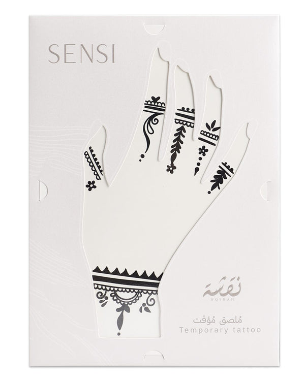 Sensi Nqsha Henna Temporary Stickers Arabic Designs Black #10