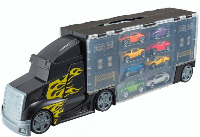 Teamsterz M.C. Medium Car Transporter with 8 Die-Cast Cars
