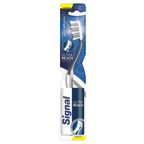 Signal Ultra Reach Medium Toothbrush with Long Neck and Metal Structure, 1 Piece