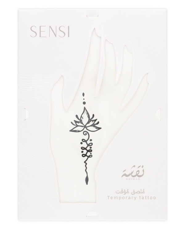 SENSI NQSHA Temporary Henna Stickers Black Arabic Design #09