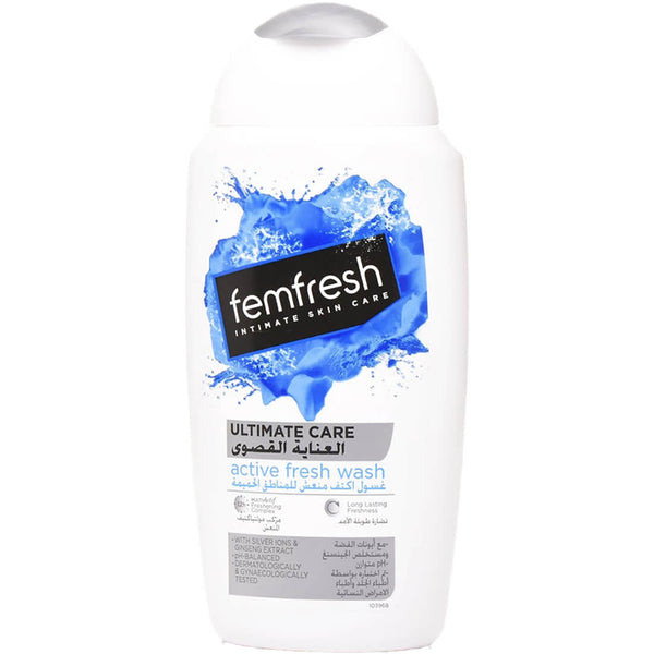 Femfresh Active Fresh Ultimate Care Intimate Wash Soap-Free pH-Balanced 250 ml