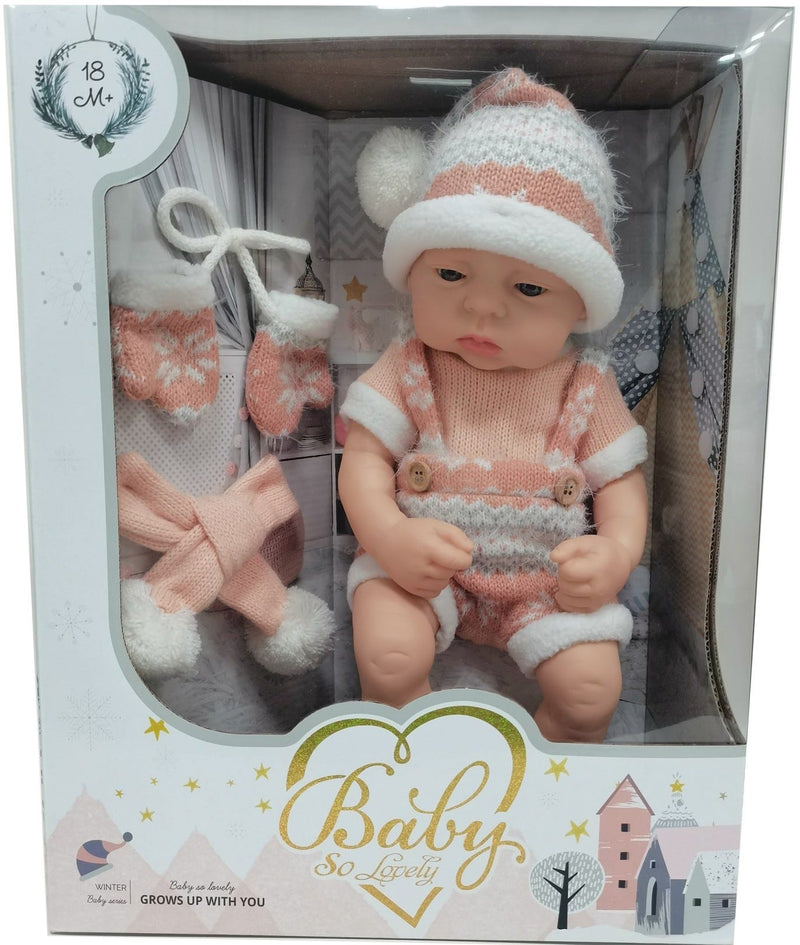 Qisen Baby Doll 37.5 cm with Scarf and Gloves, Red