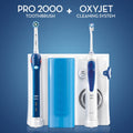 Oral-B Oxyjet Water Flosser and Pro 2000 Toothbrush Kit, 2 Modes, 1 Set