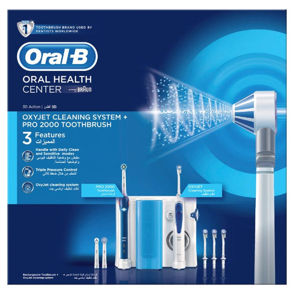 Oral-B Oxyjet Water Flosser and Pro 2000 Toothbrush Kit, 2 Modes, 1 Set