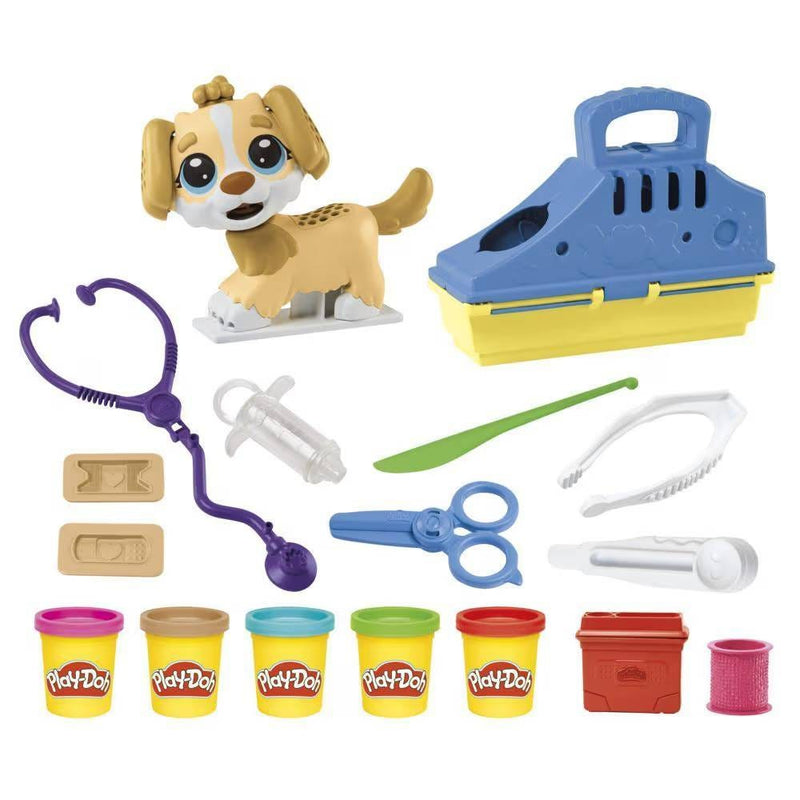 Hasbro Play-Doh Care 'n Carry Vet Playset Modeling Compound Kit, 5 Colors, 10 Vet Tools