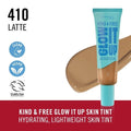 Rimmel Kind & Free Glow It Up Moisturising Skin Tint, Vitamin E, Pro-Vitamin B5 & Aloe Vera, 410 Latte