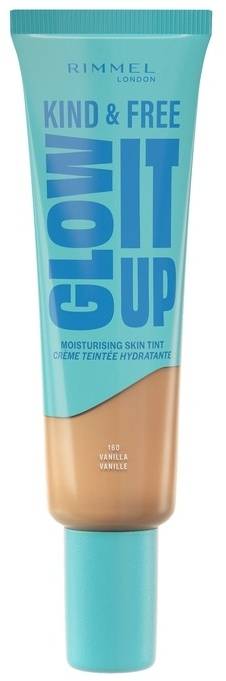 Rimmel Kind & Free Glow It Up Skin Tint, Lightweight Dewy Finish, Vitamin E, Pro-Vitamin B5 & Aloe Vera, 160 Vanilla