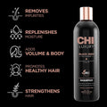 CHI Black Seed Oil Fortify Hair Shampoo, Volumizing Liquid with Vitamin E, 739 ml