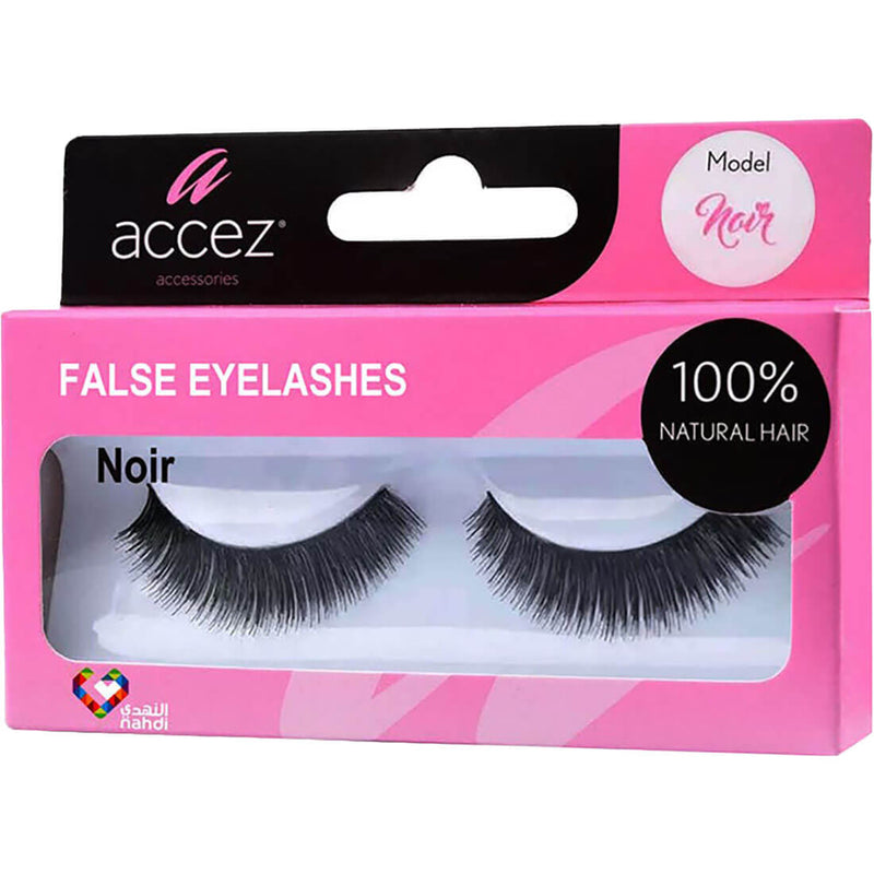 Accez Noir False Eyelashes, Handmade Human Hair, Reusable Flexible Cotton Band