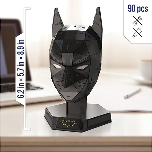 4D Build Batman Mask 3D Puzzle Model Kit with Stand, 90 Pieces, Ages 14+