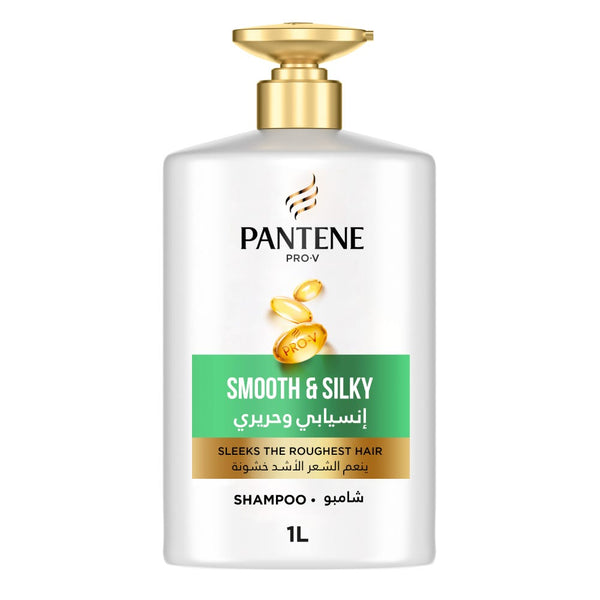 Pantene Smooth & Silky Shampoo Liquid Pro-V Formula Frizz Care 1 L