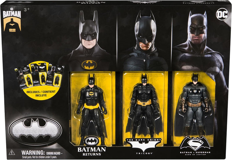 Spin Master Batman 85th Anniversary Action Figures 3-Pack 4-Inch Articulated Figures