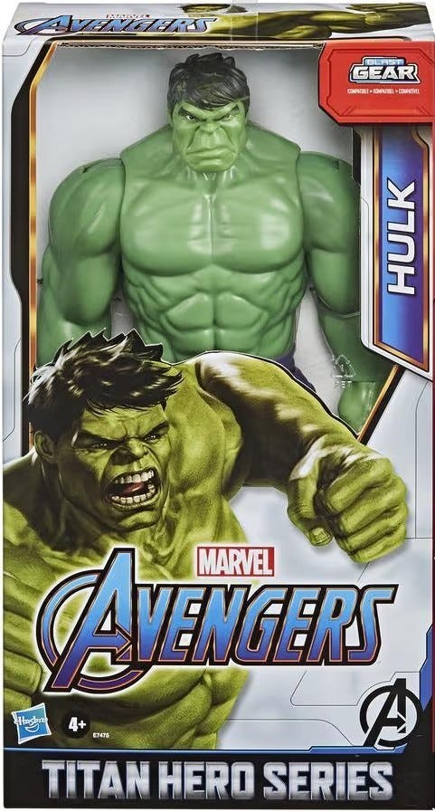 Hasbro Avengers Titan Hero Deluxe Hulk 12-Inch Figure with Blast Gear Compatibility